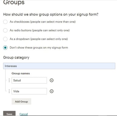 creación de grupo en mailchimp paso 3