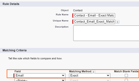 salesforce-matching-rule-contact-email-by-exact