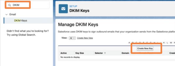 Generar clave DKIM Salesforce
