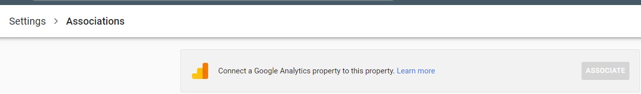 Associate Search console and Analytics from Search console