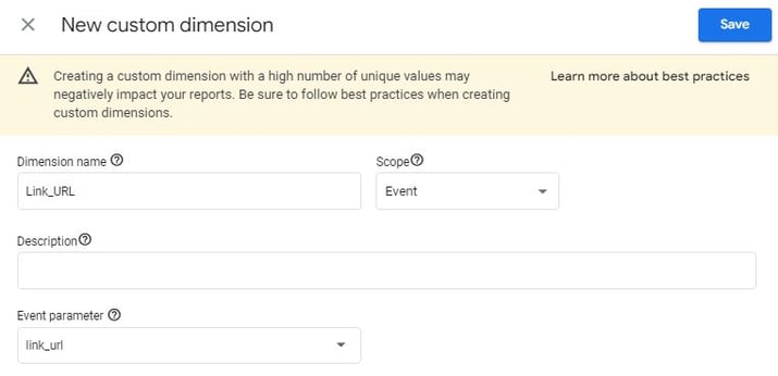 cómo crear una dimension personalizada en Google Analytics 4
