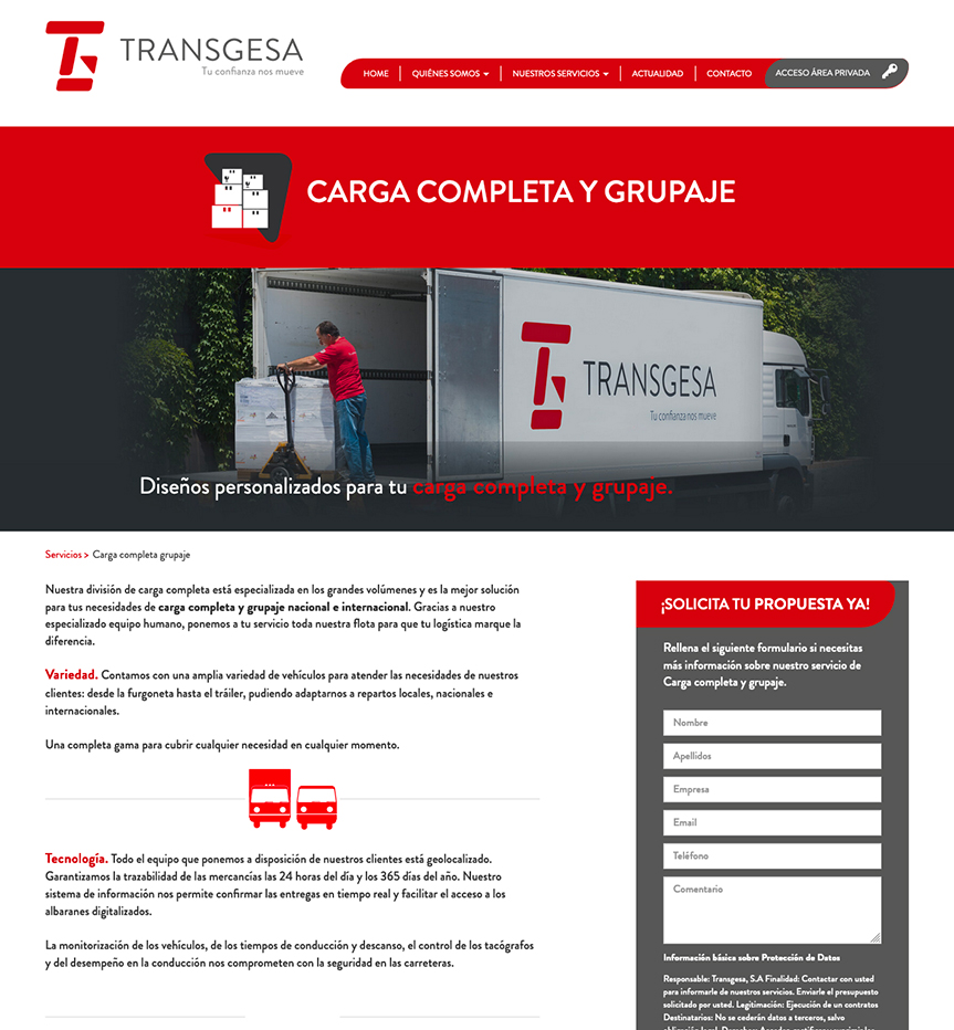 Web de Trangesa