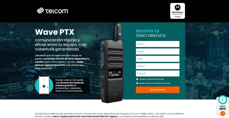 Landing Page Motorola Wave PTX