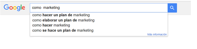 Herramienta de autocompletar de Google