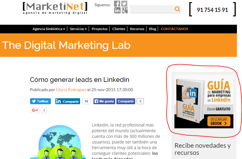 Call to action en un blog