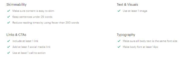 Mailchimp content optimisation