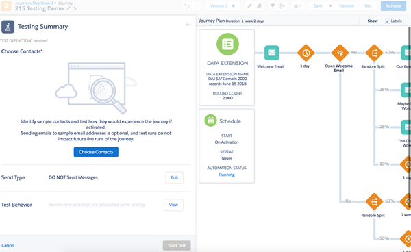 Testing Summary Marketing Cloud