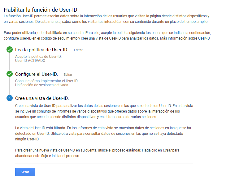 Habilitar User ID en Google Analytcis