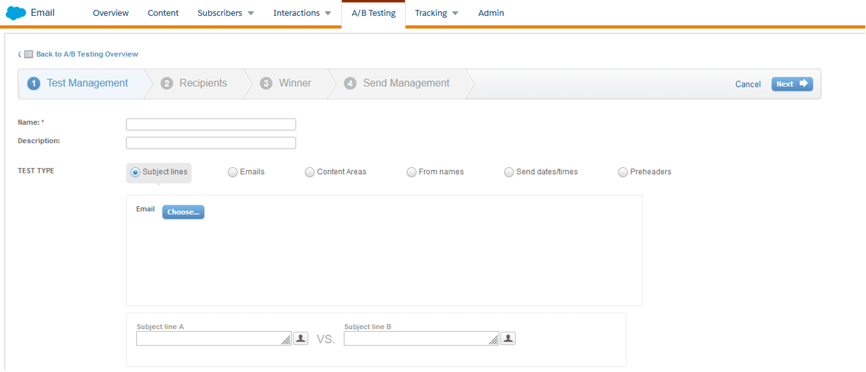 A/B Test Management in Salesforce Marketing Cloud