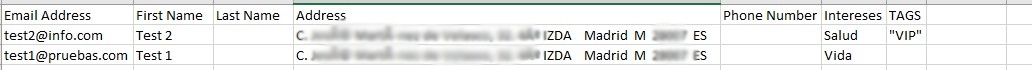 listado datos a exportar