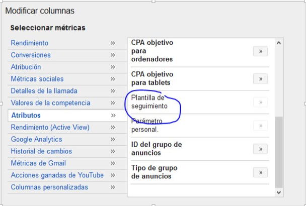 Cómo configurar ValueTrack  a nivel de campaña en AdWords