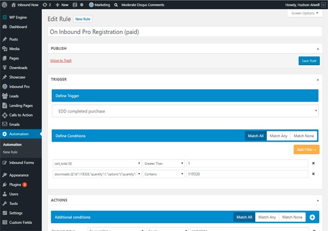 Plugin Inbound Now de WordPress
