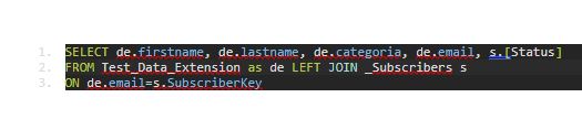 Query para consultar status