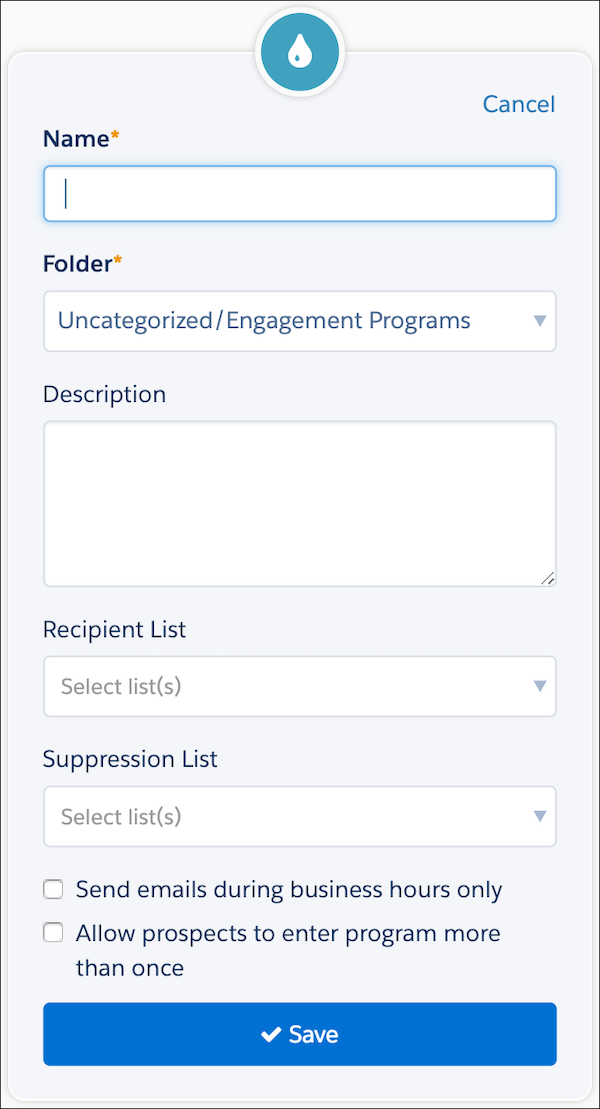 Empezar a configurar automatización en Engagement Studio
