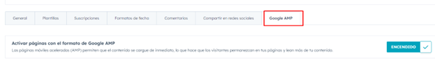 Google AMP en Hubspot