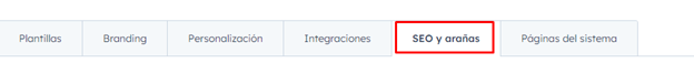 SEO y arañas en Hubspot