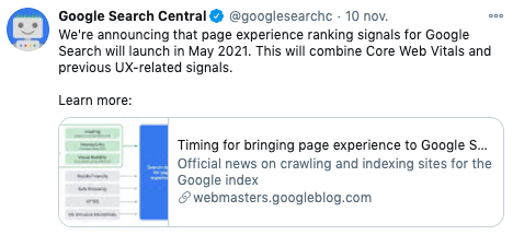 Anuncio core web vitals