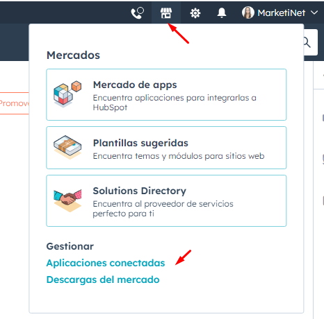 aplicaciones conectadas en Hubspot