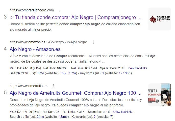 Resultados orgánicos para la búsqueda comprar ajo negro