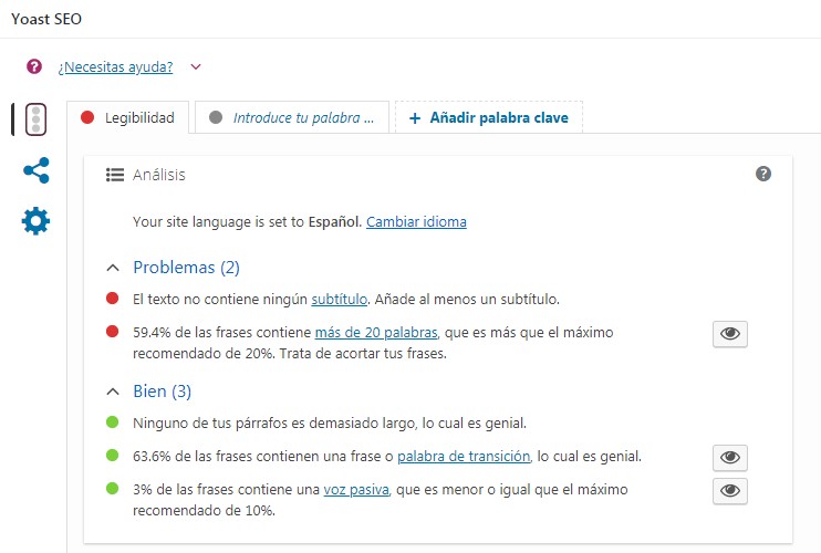 Legibilidad Yoast SEO