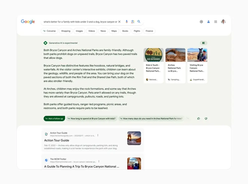modo conversacional de Google GSE