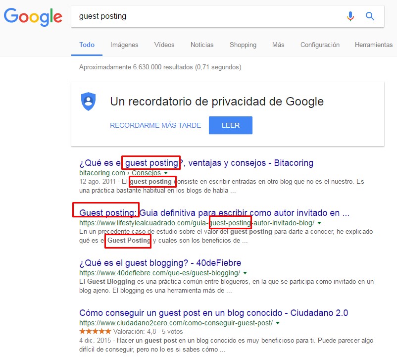 Influencia del uso de palabras claves en SEO