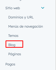 pestaña blog