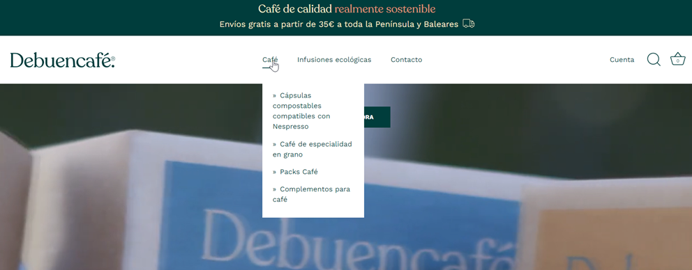 Ejemplo de botones desplegables debuencafe.com