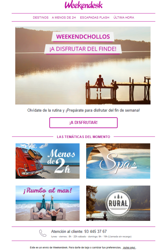 Ejemplo de campaña de email marketing