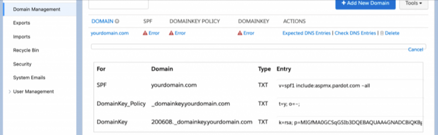 Crear tracker domain en Pardot