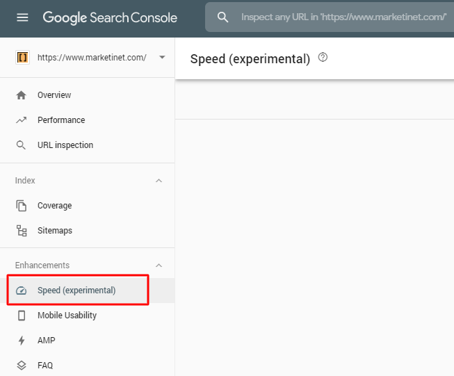 Informe velocidad de carga search console