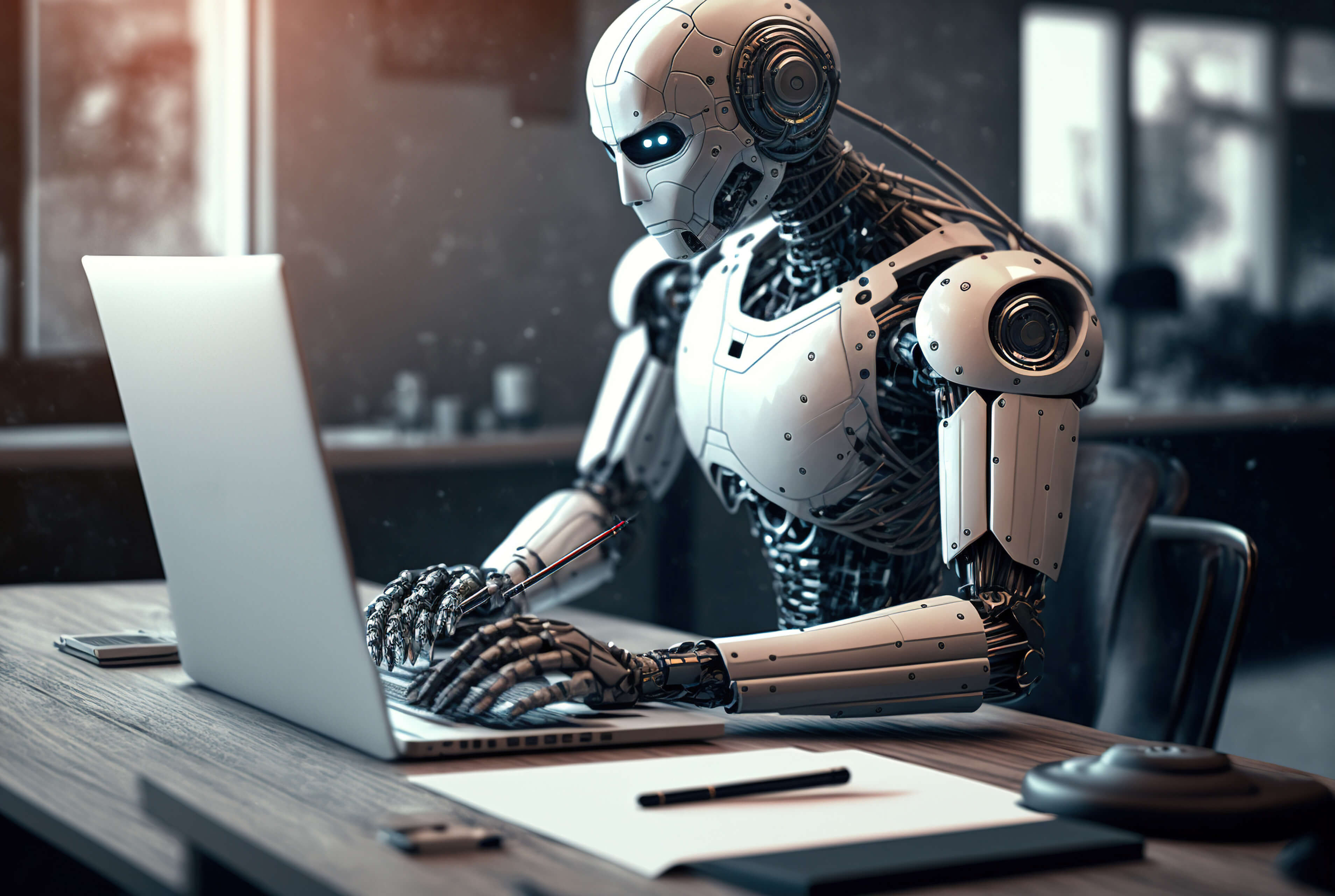 robot dando ideas de contenido ia