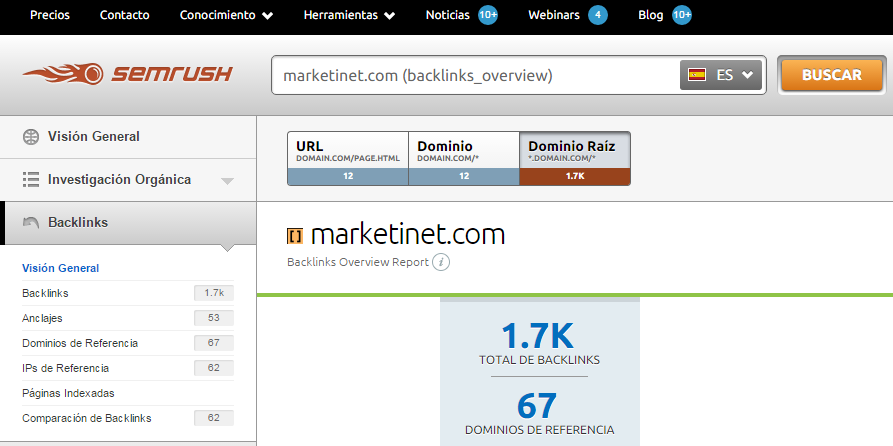 Herramienta Semrush para linkbuilding
