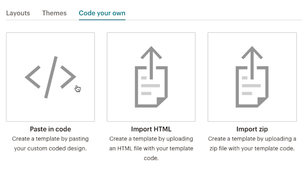 Opciones de Code your own