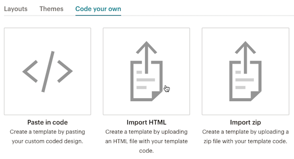 Opciones de Code your own