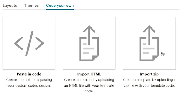 Opciones de Code your own
