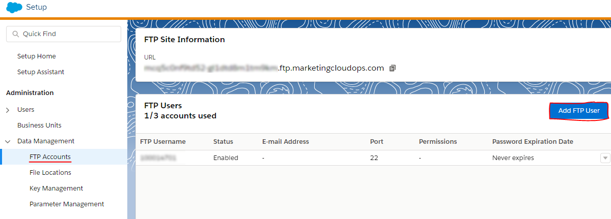 Paso 1 para configurar cuenta de Marketing Cloud