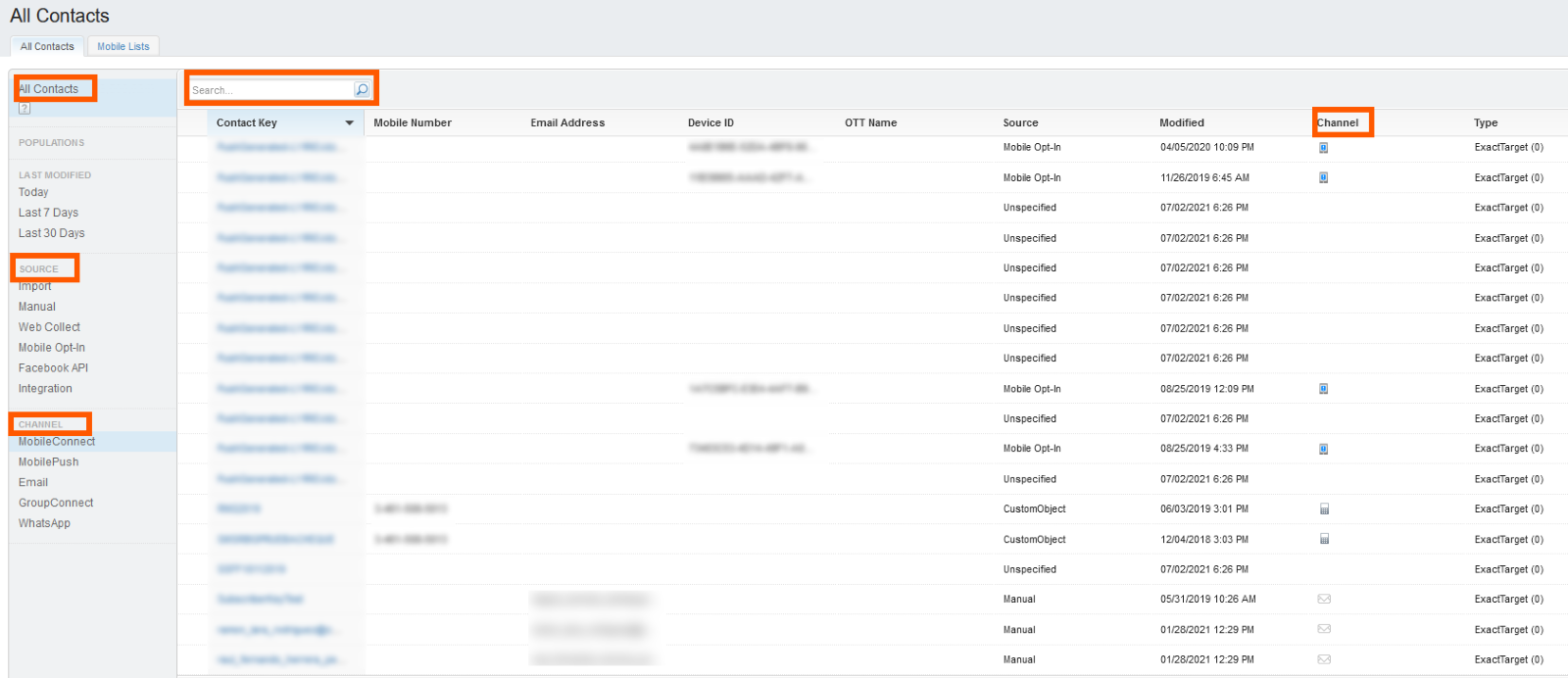 All Contacts Marketing Cloud