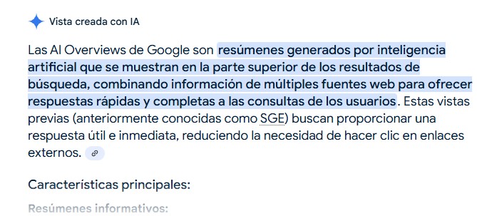 AI overview de Google
